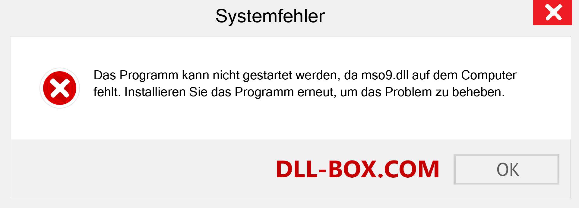 mso9.dll-Datei fehlt?. Download für Windows 7, 8, 10 - Fix mso9 dll Missing Error unter Windows, Fotos, Bildern