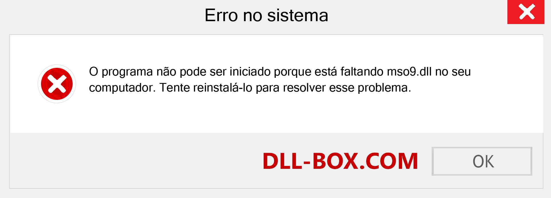 Arquivo mso9.dll ausente ?. Download para Windows 7, 8, 10 - Correção de erro ausente mso9 dll no Windows, fotos, imagens